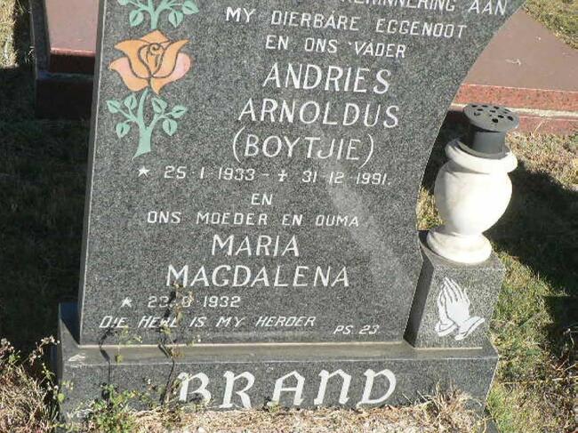 BRAND Andries Arnoldus 1933-1991 & Maria Magdalena 1932-
