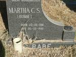 RABÉ Martha C.S. 1916-1992