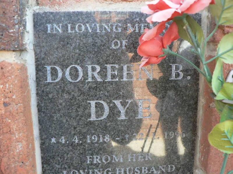 DYE Doreen B. 1918-1996