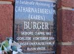 BURGER Catharina Emerentia  1965-2004