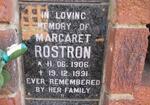 ROSTRON Margaret 1906-1991
