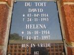 TOIT Dawid, du 1914-1993 & Helena 1914-1997