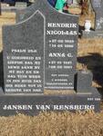 RENSBURG Hendrik Nicolaas, Jansen van 1927-1997