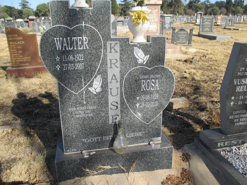 KRAUSE Walter 1922-2007 & Rosa 1929-2010
