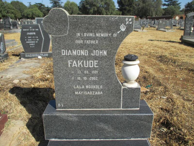 FAKUDE Diamond John 1921-2002