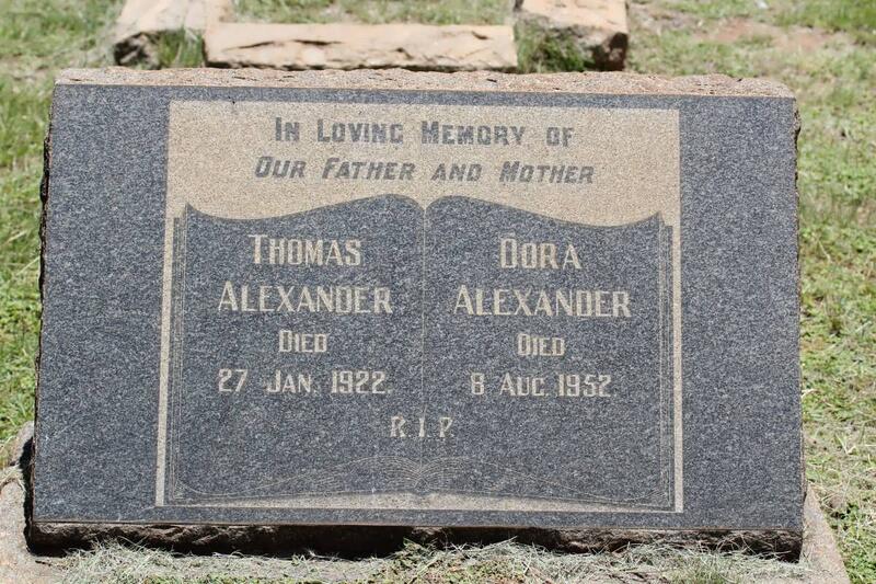 ALEXANDER Thomas -1922 & Dora -1952