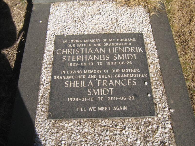 SMIDT Christiaan Hendrik Stephanus 1923-1998 & Sheila Frances 1929-2011
