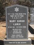 LURIE Mary Sarah 1911-2006