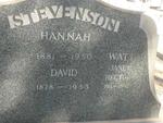 STEVENSON David 1878-1953 & Hannah 1881-1950 :: WATT Janet Hector 1911-1992