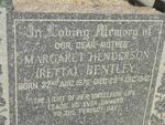 BENTLEY Margaret Henderson 1870-1947