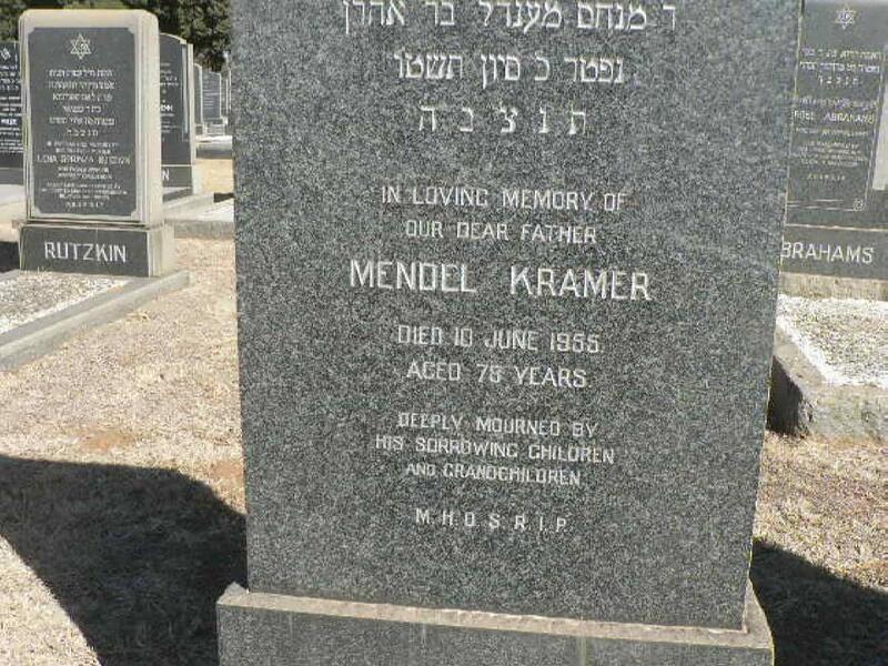 KRAMER Mendel -1955