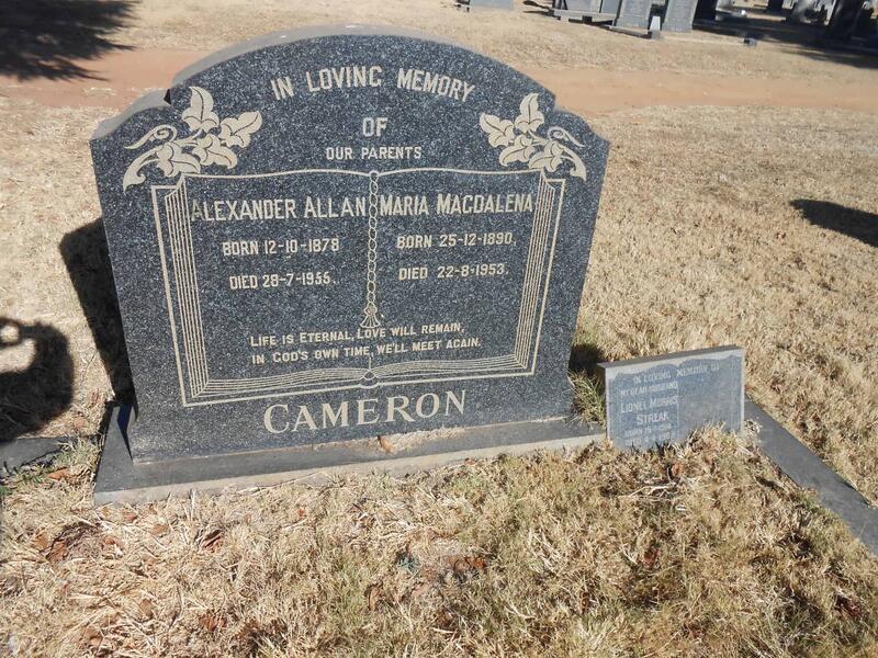CAMERON Alexander Allan 1878-1955 & Maria Magdalena 1890-1953