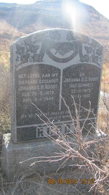 ROODT Johannes H. 1872-1944 & Johanna D.G. SCHMIDT 1875-1950