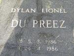 PREEZ Dylan Lionel, du 1986-1986