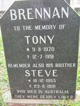 BRENNAN Steve 1955-1991 :: BRENNAN Tony 1970-1991