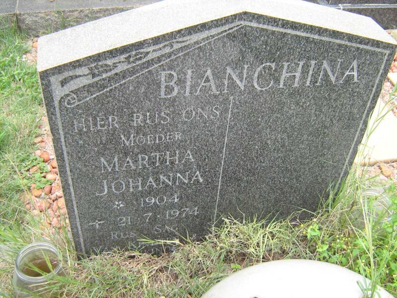 BIANCHINA Martha Johanna 1904-1974