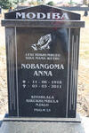 MODIBA Nobangoma Anna 1918-2011
