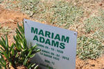 ADAMS Mariam 1939-2012