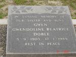 DOBLE Gwen Gwendoline Beatrice 1903-1989