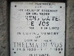 VOS Lourens Daniël, de 1918-1972 & Thelma 1920-1999
