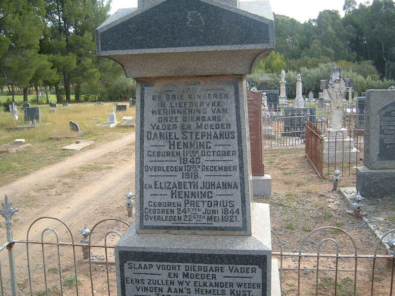 HENNING Daniël Stephanus 1840-1916 & Elizabeth Johanna PRETORIUS 1844-1921