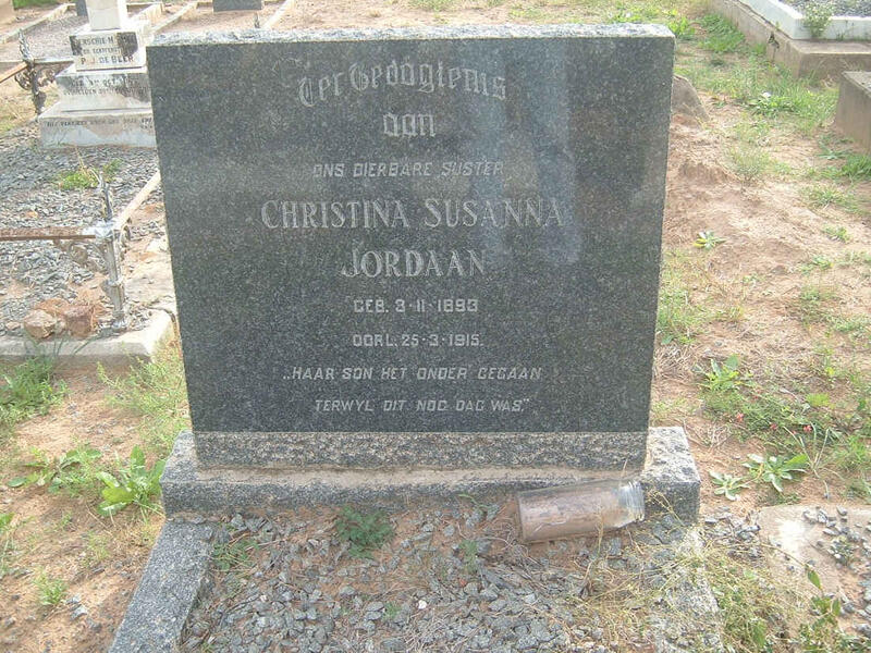 JORDAAN Christina Susanna 1893-1915