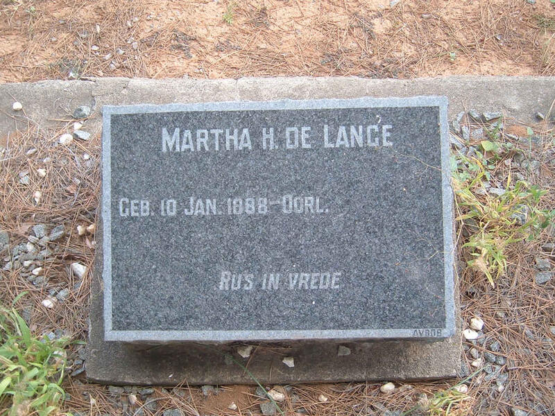 LANGE Martha H., de 1888-