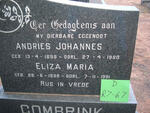 COMBRINK Andries Johannes 1898-1980 & Eliza Maria 1898-1991