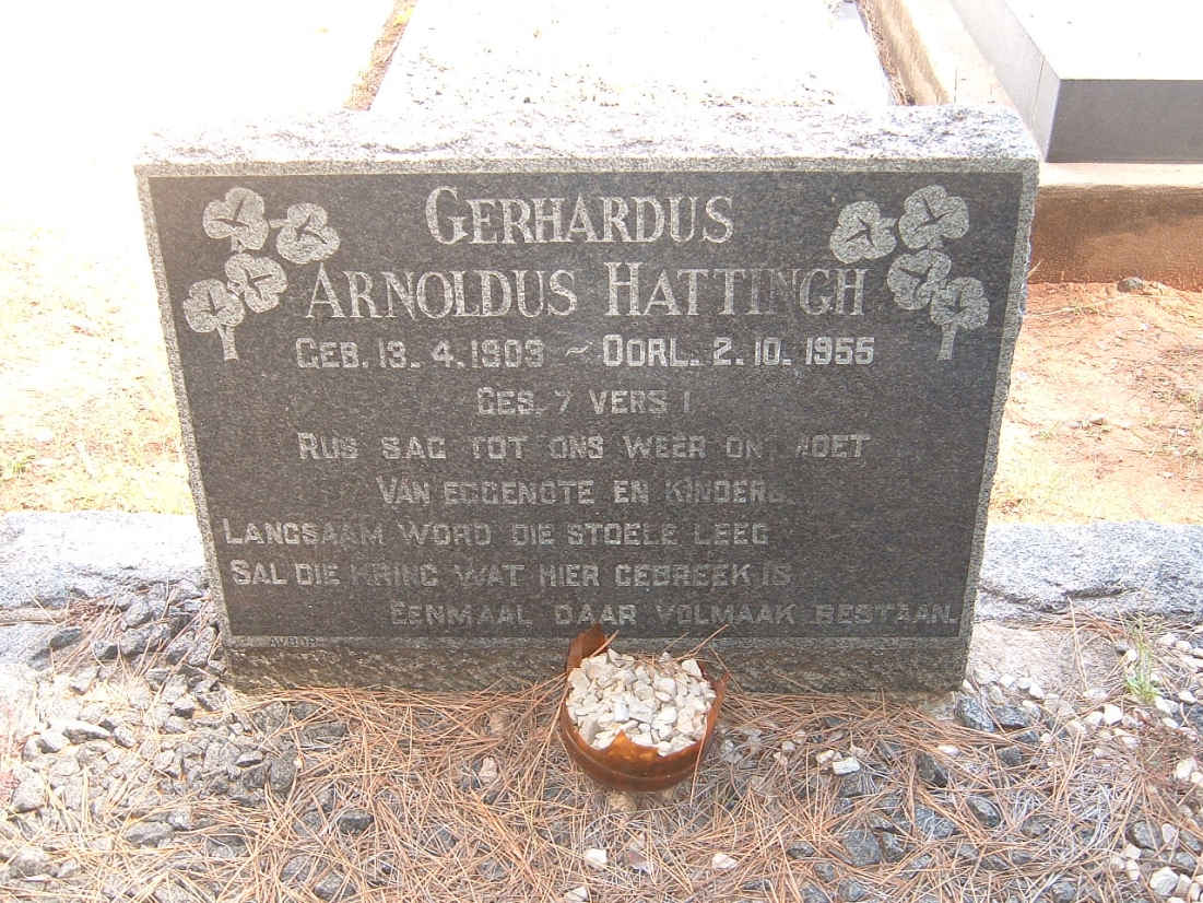 HATTINGH Gerhardus Arnoldus 1903-1955