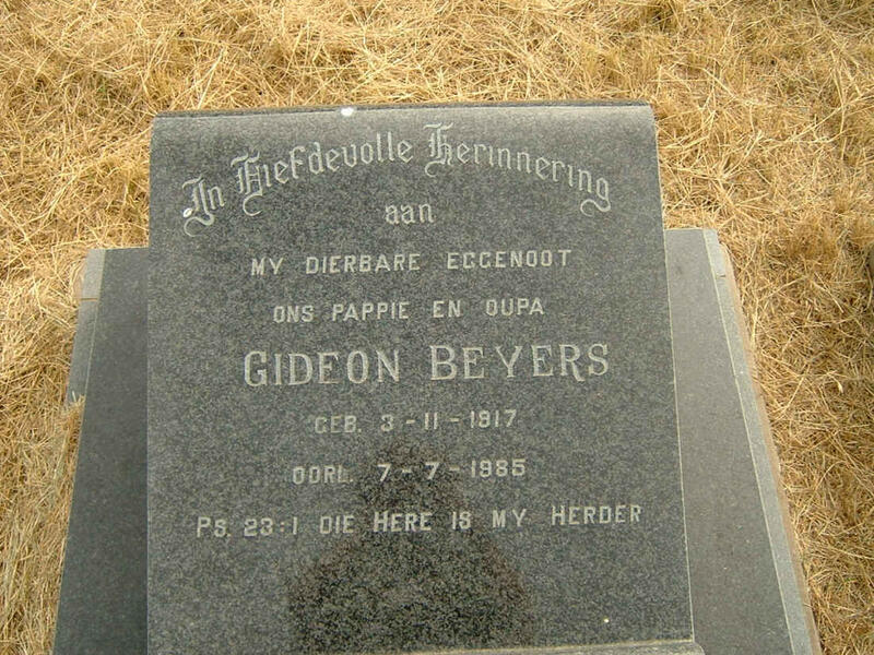 BEYERS Gideon 1917-1985