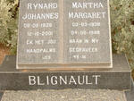 BLIGNAULT Rynard Johannes 1926-2001 & Martha Margaret 1936-1996