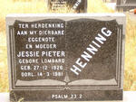 HENNING Jessie Pieter nee LOMBARD 1926-1981