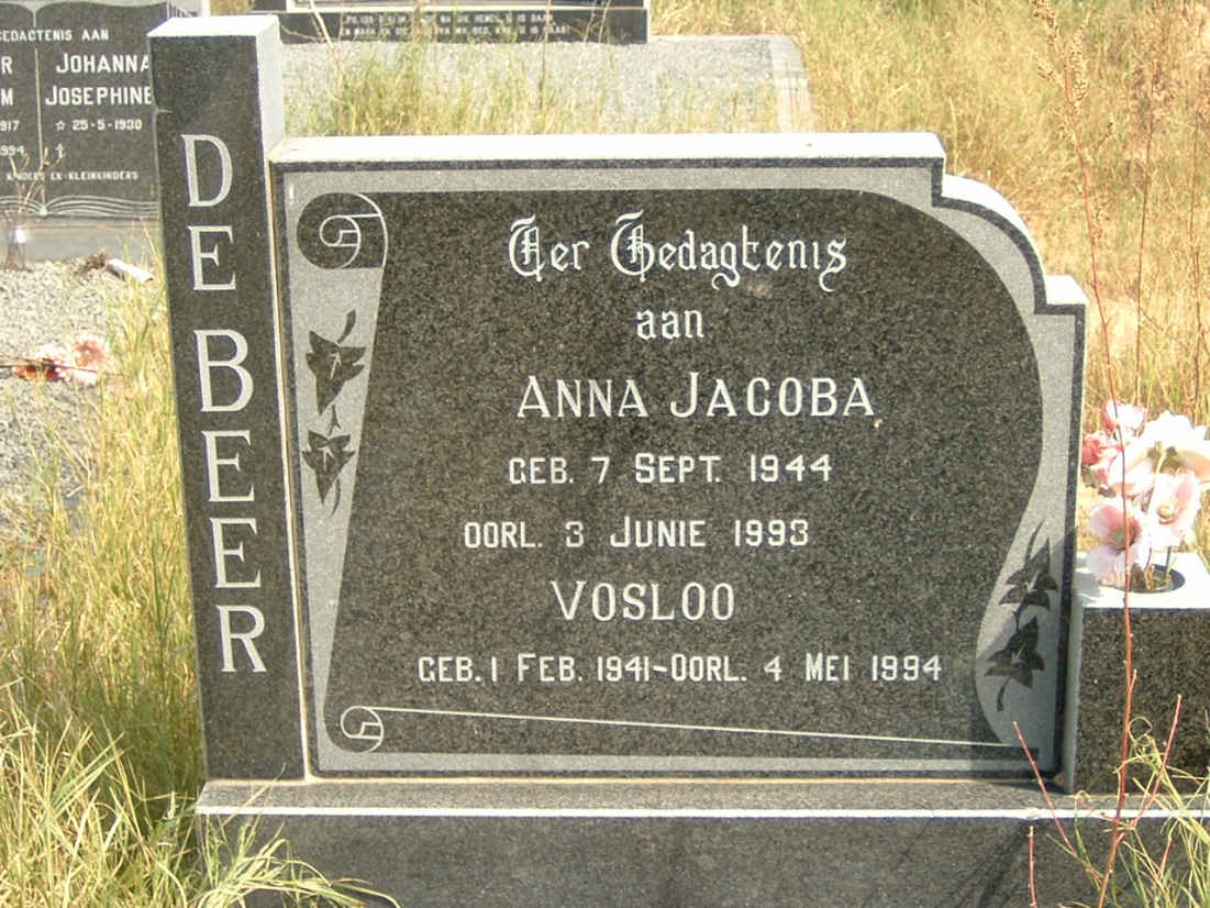 BEER Anna Jacoba, de 1944-1993 :: DE BEER Vosloo 1941-1994