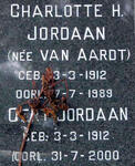 JORDAAN Gert 1912-2000 & Charlotte H. VAN AARDT 1912-1989