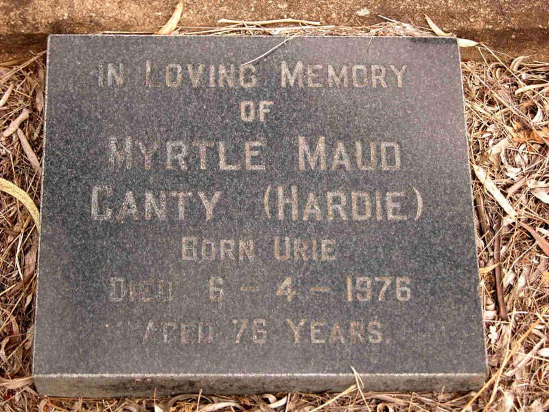CANTY Myrtle Maud formerly HARDIE nee URIE -1976