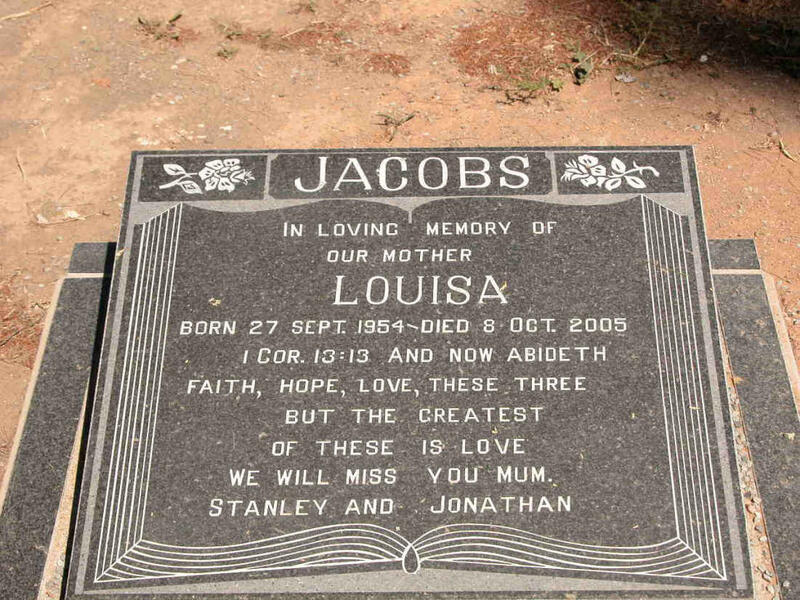 JACOBS Louisa 1954-2005