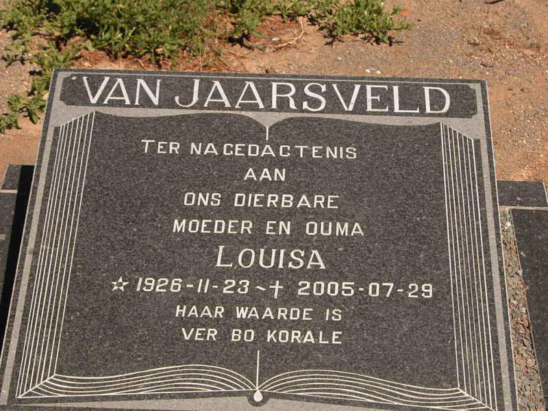 JAARSVELD Louisa, van 1926-2005