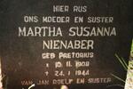 NIENABER Martha Susanna nee PRETORIUS 1908-1944