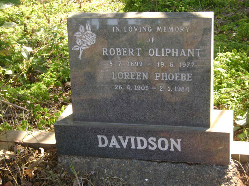 DAVIDSON Robert Oliphant 1899-1977 & Loreen Phoebe 1905-1984