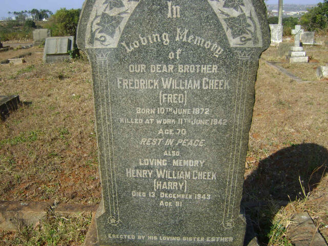 CHEEK Fredrick William 1872-1942 :: CHEEK Henry William -1943
