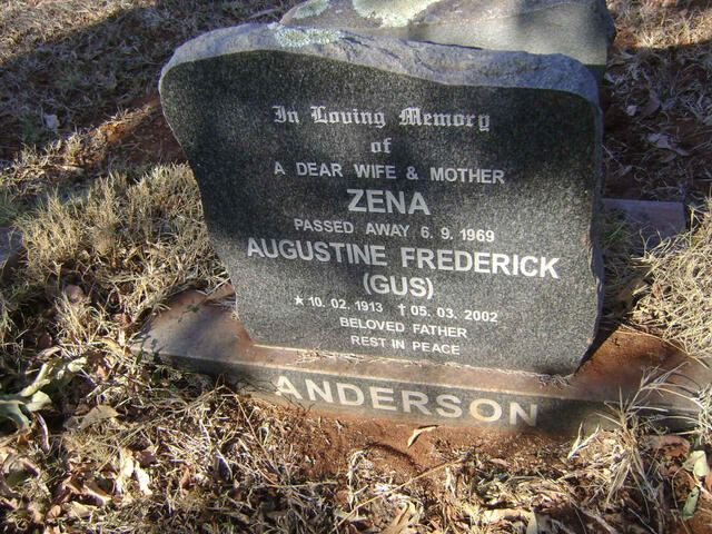 ANDERSON Augustine Frederick 1913-2002 & Zena -1969