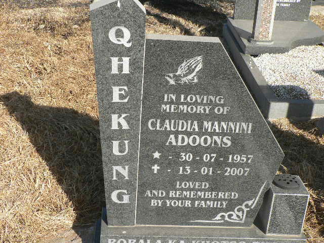 QHEKUNG Claudia Mannini Adoons 1957-2007