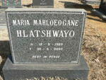 HLATSHWAYO Maria Mahloeogane 1969-2003
