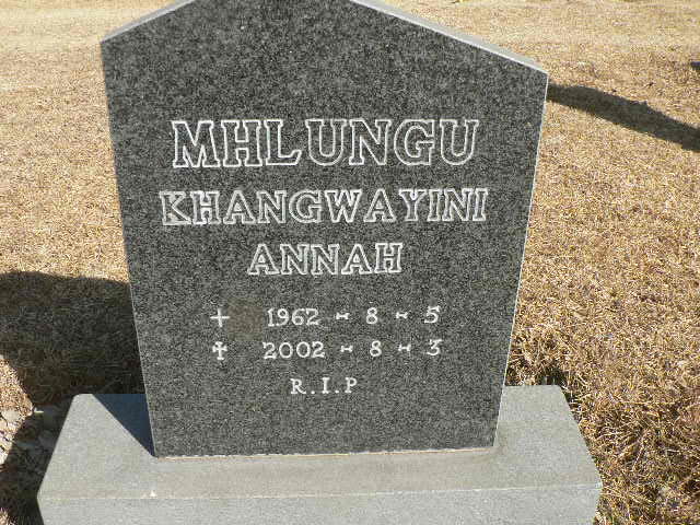 MHLUNGU Khangwayini Annah 1962-2002