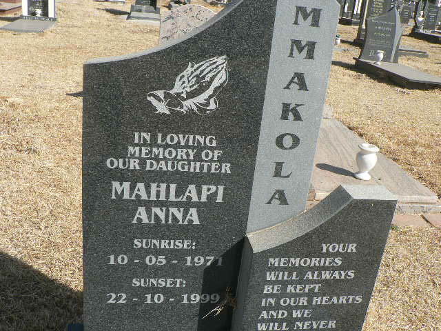 MMAKOLA Mahlapi Anna 1971-1999