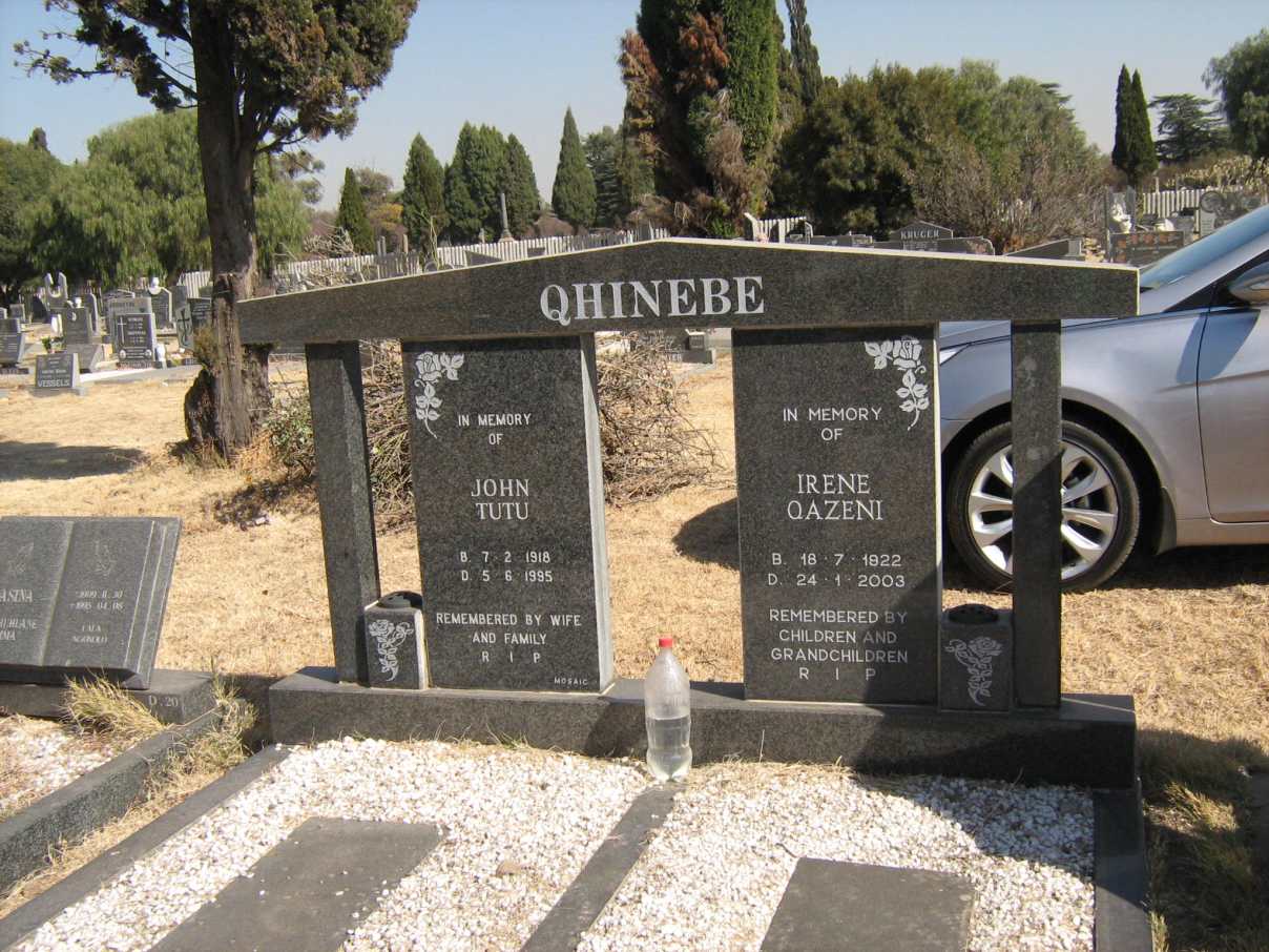 QHINEBE John Tutu 1918-1995 & Irene Qazeni 1922-2003