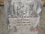 VILLIERS Izaak F., de 1818-1882 & Elizabeth A.M. KRIEL 1830-1916