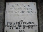 VOLLENHOVEN Karel, van 1931-1968 & CAMPBELL Sylvia Vera formerly VAN VOLLENHOVEN 1928-1976