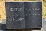 PLOOY Hester L.J., du 1902-1974