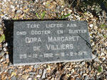 VILLIERS Dora Margaret, de 1912-1971